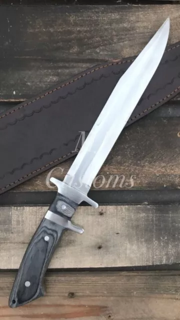 Fix Blade Bowie Knife Full Tang Handle Mirror Polished Blade Hunting Outdoor