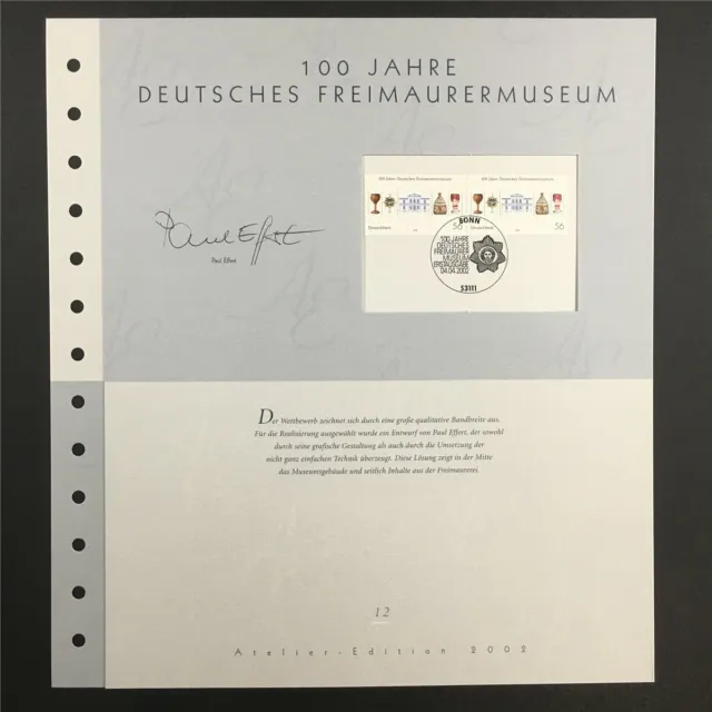 Germany Art-Edition 2002/12 Freemason-Museum Bayreuth Masonic Unissued Drafts!!
