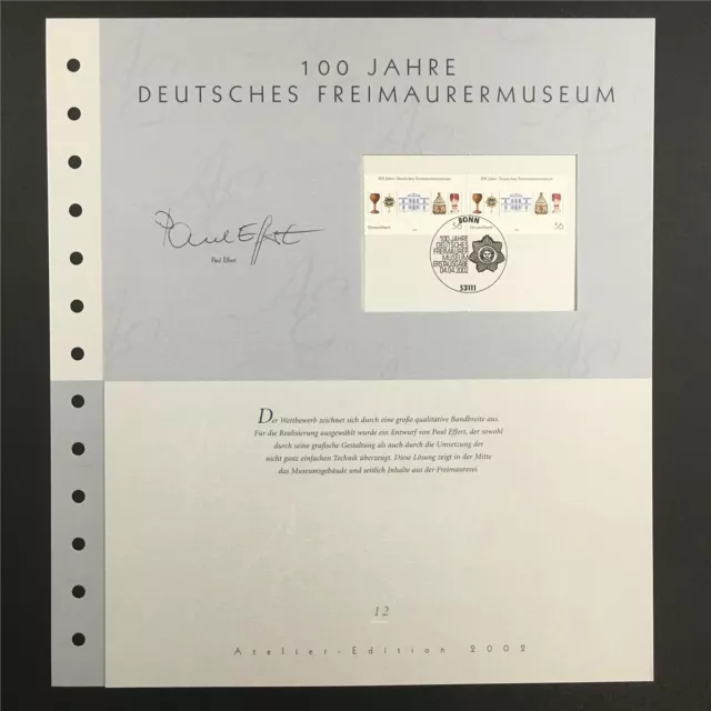 Germany Art-Edition 2002/12 Freemason-Museum Bayreuth Masonic Unissued Drafts!!