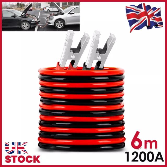 Jump Leads Heavy Duty Car Van Starter Booster Cables 6M 1200AMP Battery Start