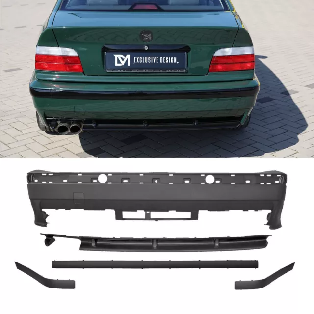 Heck Stoßstange mit ABE*+ passt für BMW 3er E36 Limo Coupe Cabrio + M3 M Paket