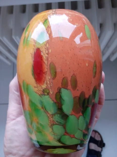 vase pâte de verre cristallerie a Rochere H 13,5 cm