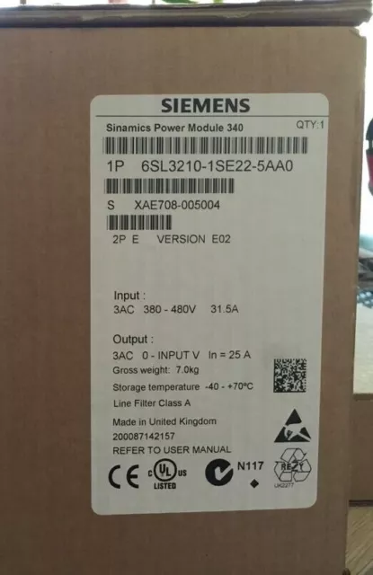 New Siemens 6SL3210-1SE22-5AA0 6SL3 210-1SE22-5AA0 S120 converter Power Module