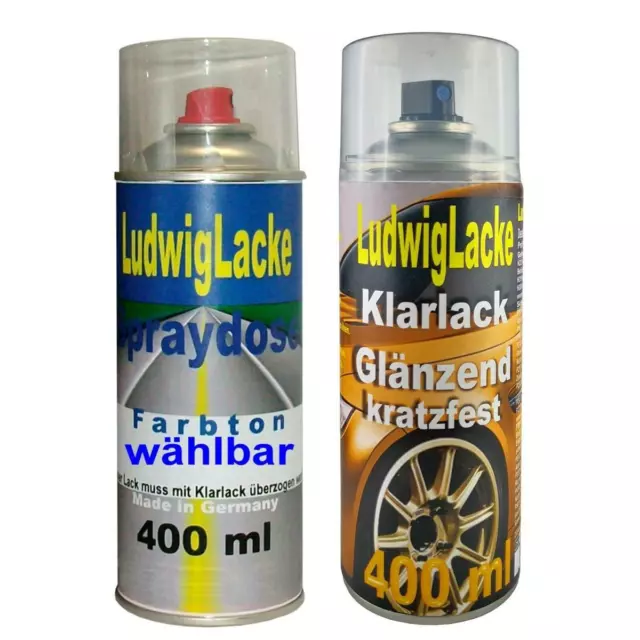 Hibiskusrot LZ3L Autolack Klarlack SET je 400ml für VW Spraydosen Fahrzeuglack 2