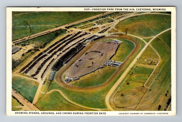 Cheyenne WY- Wyoming, Frontier Park Aerial View, Antique, Vintage c1941 Postcard