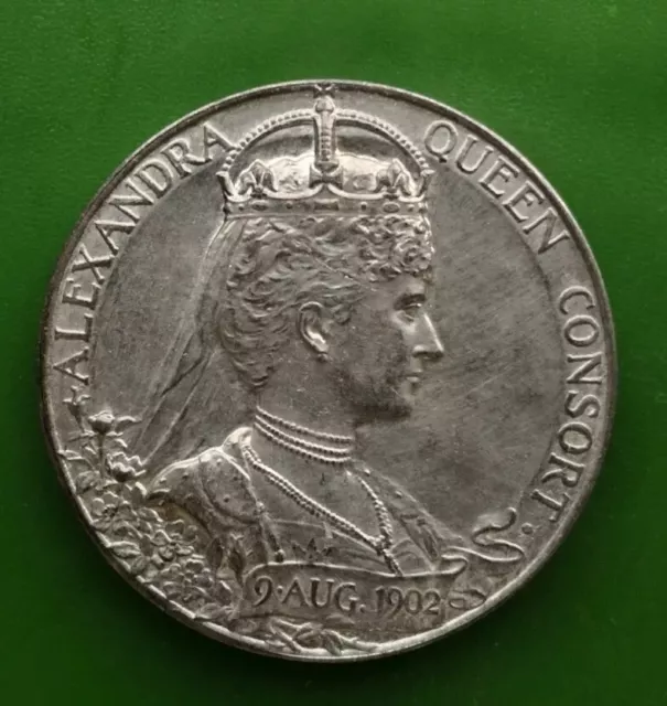 1902 Edward VII Silver Coronation Medallion #2993c