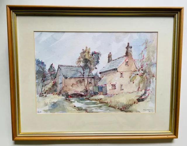 Original Stunning Watercolour of Hawkhill Mill House - Rural British Countryside