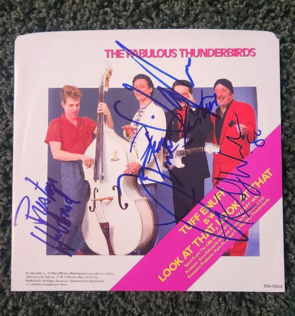 The Fabulous Thunderbirds- 45 Sleeve  Signed By The Whole Band