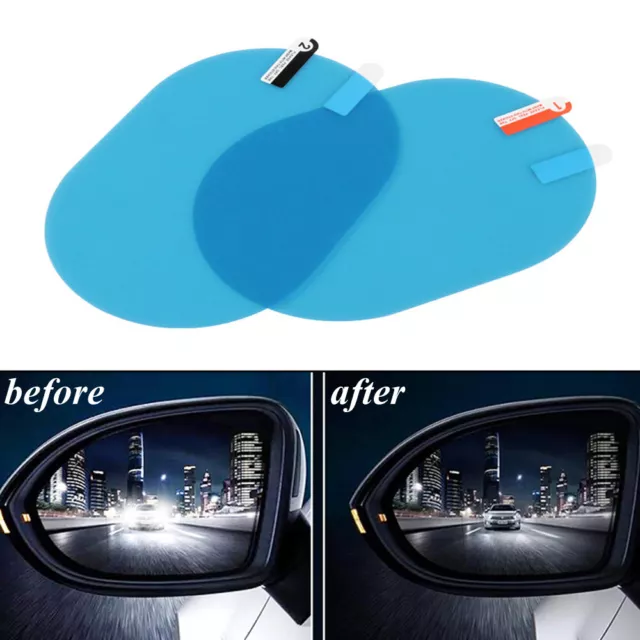 2 Pcs Car Rearview Mirror Rainproof Sticker Anti-fog Protective Film Accessories