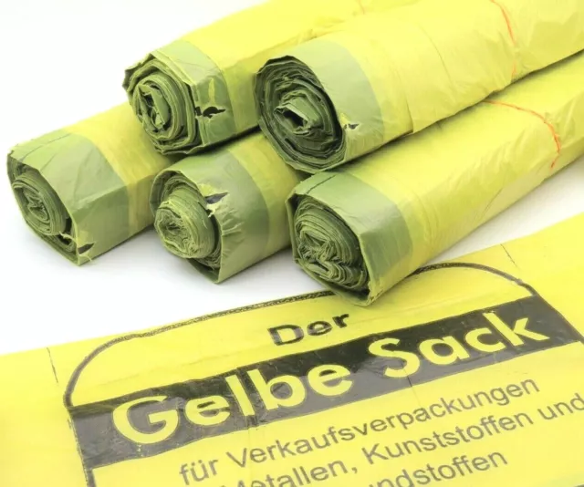 5 Rollen Gelbe Säcke / Gelber Sack mit Zugband - Wertstoffsack - 65 Stück