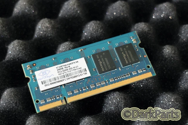 NANYA NT256T64UH4A0FN-5A 256MB Memory RAM PC2-3200S-333-10-C1 SO-DIMM £ ...