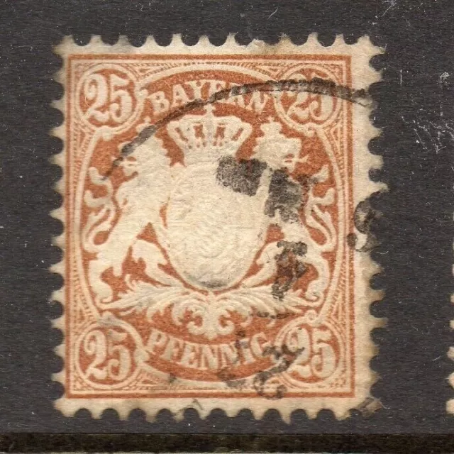 Bavaria Bayern 1876 Early Issue Fine Used 25pf. NW-15332