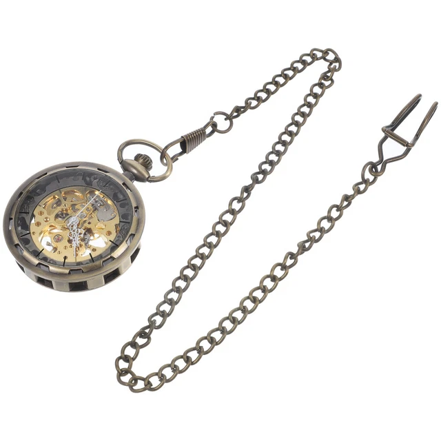 Montre De Poche REGLIA Avec Chaîne - Mécanique Manuelle, Cadran Blanc, Boîtier Acier, Occasion Parfait état