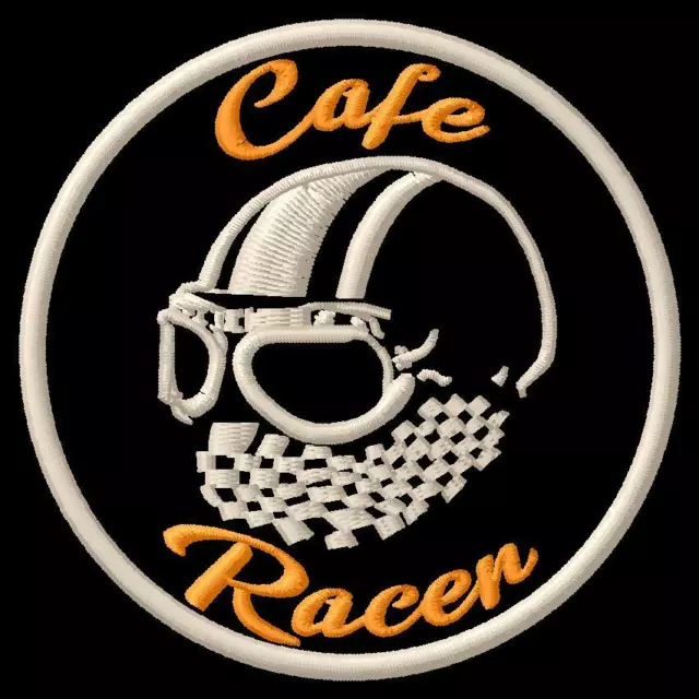 Cafe Racer casco iron-on toppa toppa patch vecchia scuola