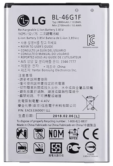 New OEM Original LG BL-46G1F Battery for K20 K10 (2017) K425 K428 K430H K20 Plus