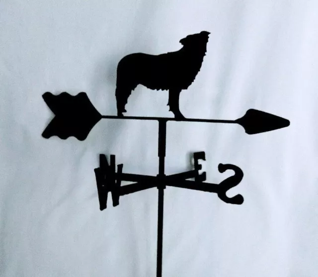 Border Collie GARDEN  WEATHERVANE BLACK WROUGHT IRON LOOK MADE IN USA