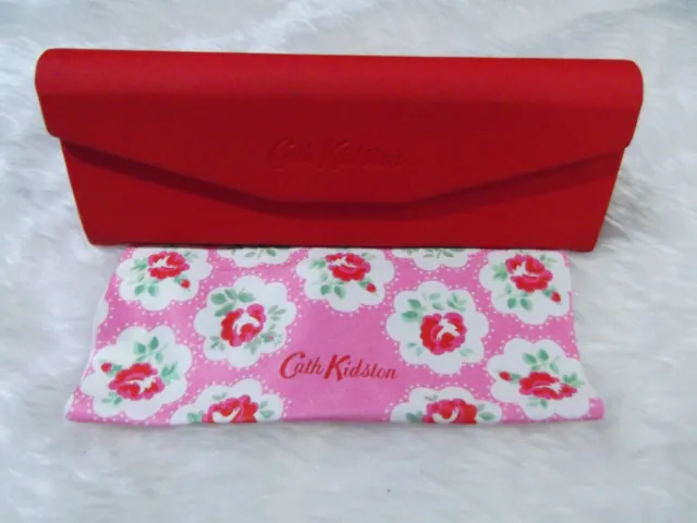 Used - Cath Kidston red glasses / sunglasses case & cloth - proceeds to charity