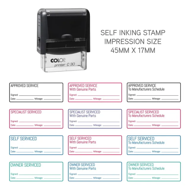 Self Inking Garage Mechanic Home Service Rubber Stamp - 45mm X 17mm - C30