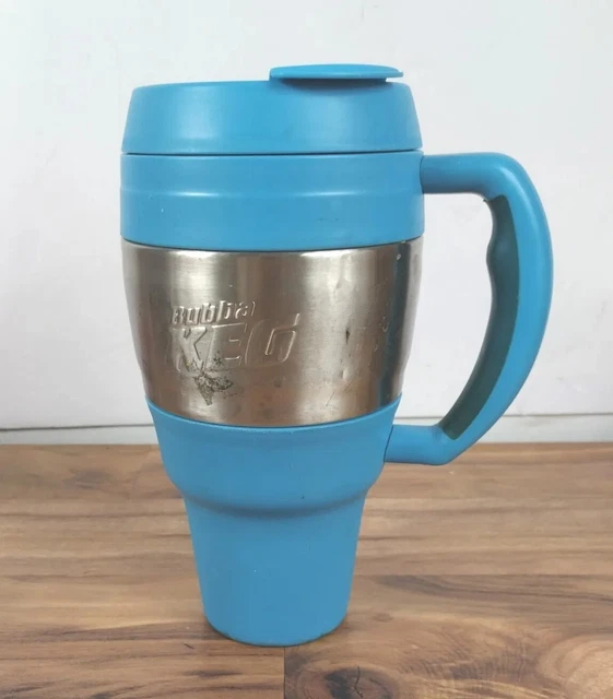 Bubba Keg 34 oz - Insulated Blue Travel Mug w Chrome + Flip-Top Lid