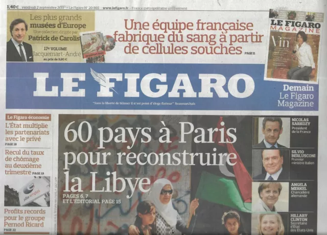 LE FIGARO n°20865 02/09/2011  Reconstruire la Libye/ "Carnage" Polanski/ Mobile