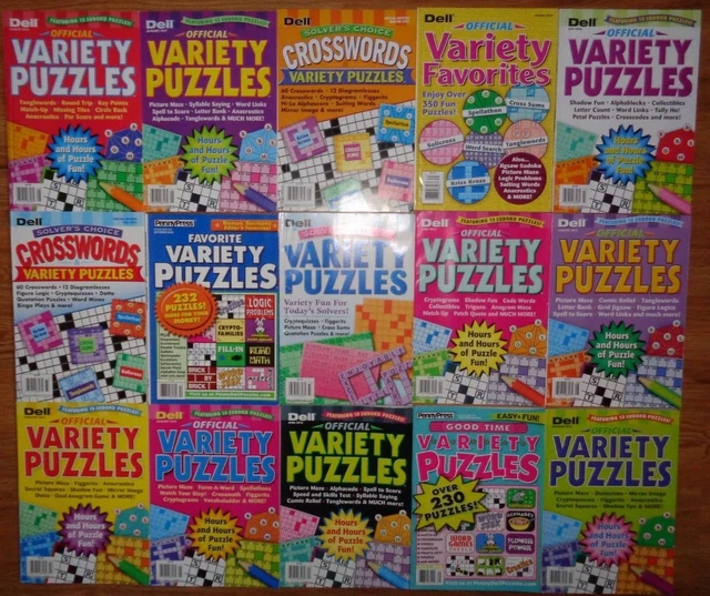 LOT OF 2 Penny Press Dell Variety Puzzle Books FREE SHIPPING Sudoku