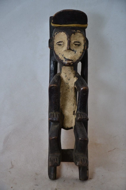 African tribal art , mbole stretcher statue from Democratic Republic of Congo