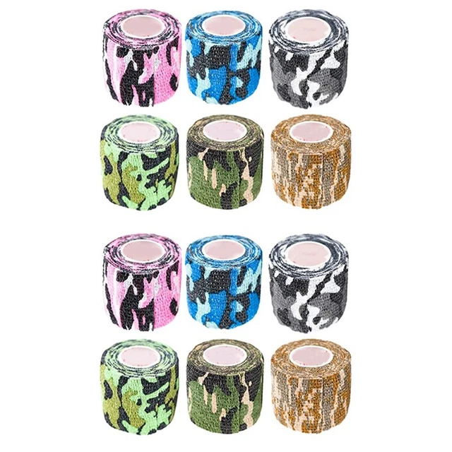 12 rollos cinta envolvente a granel (y colores camuflaje al azar) veterinario médico primeros auxilios Kl X3P5