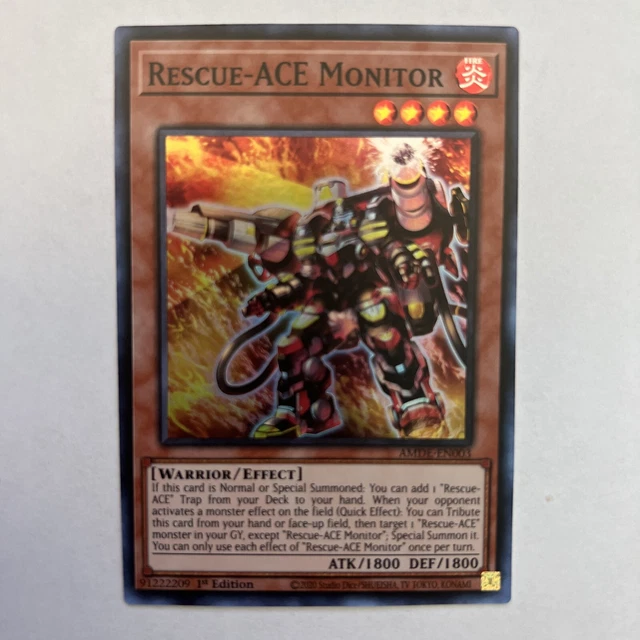 Yugioh Rescue-ACE Monitor AMDE-EN003 Super Rare 1st Edition NM