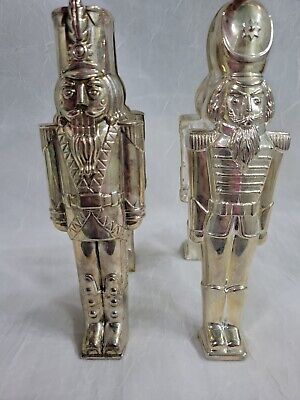 2 Silver Plated Holiday Christmas Nut Cracker Department 56 Godinger Toy Soldier