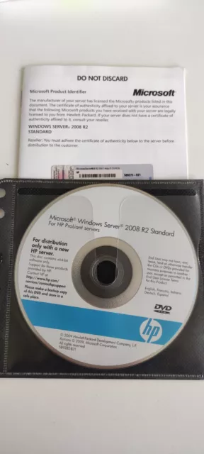 MS Windows Server 2008 R2 Standard 1-4 CPU HP ROK 5 CAL, OVP HP ProLiant