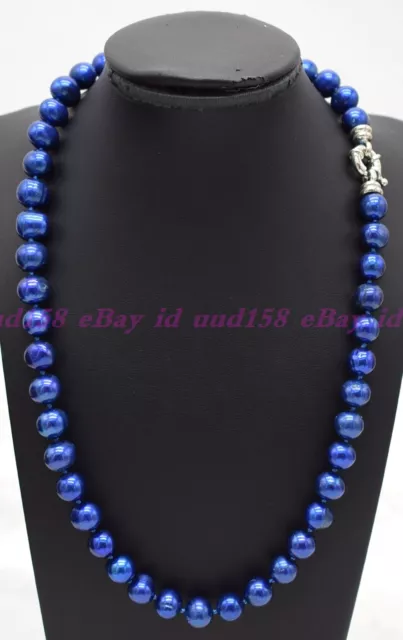 Genuine Natural 9-10mm Blue Fresheater Cultured Pearl Jewelry Necklace 18''