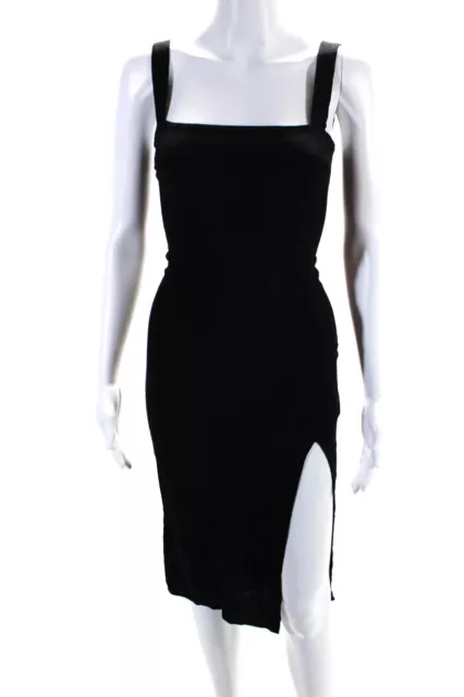 Reformation Womens Sleeveless Side Slit Dress Black Size 2