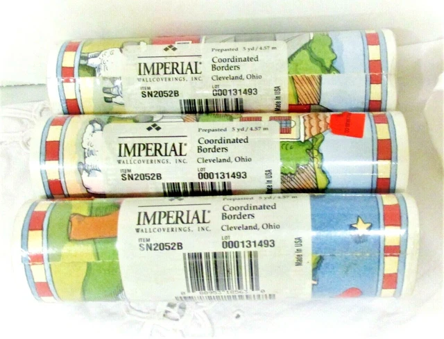 Papel pintado Imperial Susan Winget campo animales de granja borde 3 rollos 15 yardas total