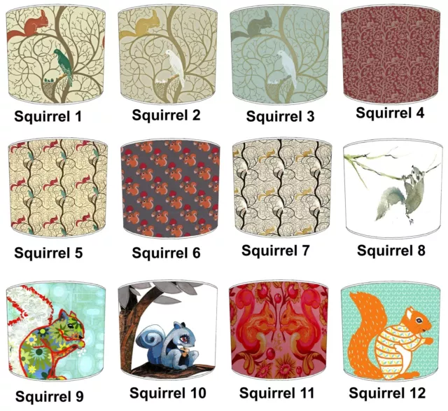 Squirrel Designs Pantallas de lámparas ideales para combinar con Squirrel Cushion & Squirrel Wallpaper