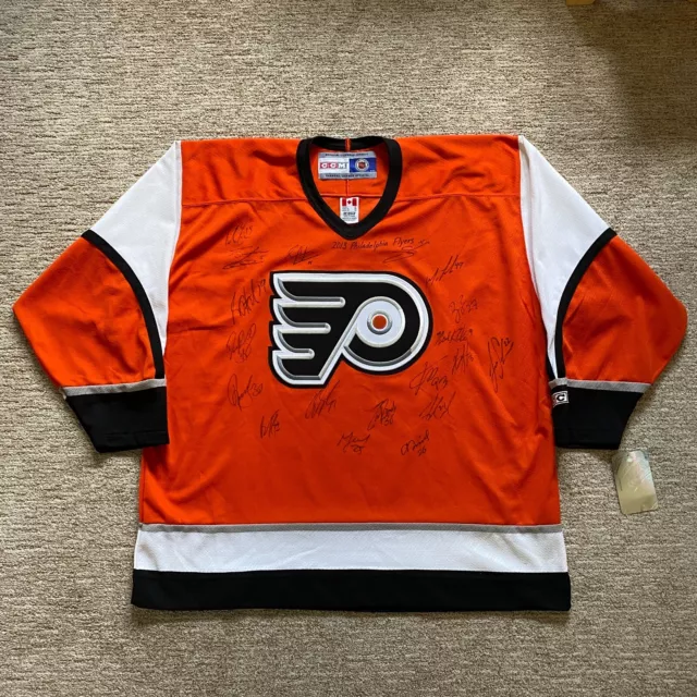 2013 Philadelphia Flyers Team Signed CCM Hockey Jersey Orange XL BNWT