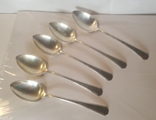 (5) WM Rogers and Son AA pat aug21'17 Lincoln Serving Spoons (B2-0002)
