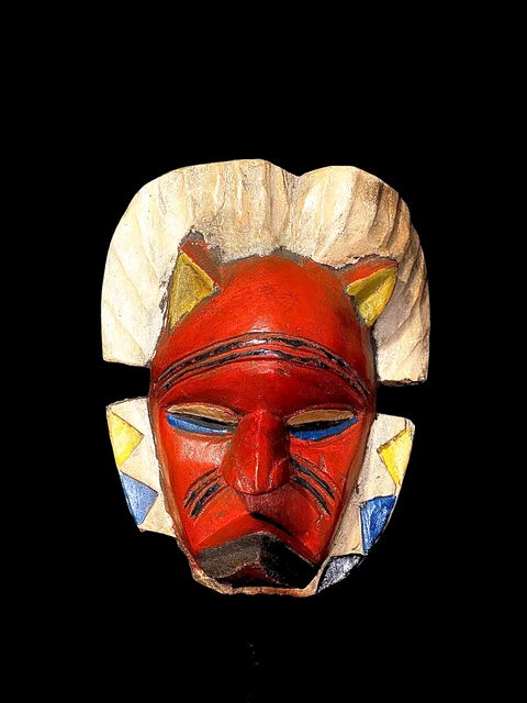Ngbaka mask African mask antiques tribal Face vintage Wood Carvedcollect-5346