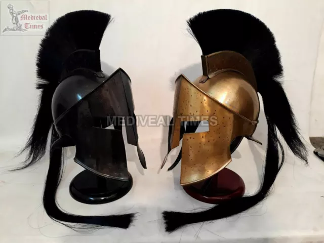 Set Of 2 King 300 Leonidas Spartan Helmet Warrior Costume Medieval Halloween