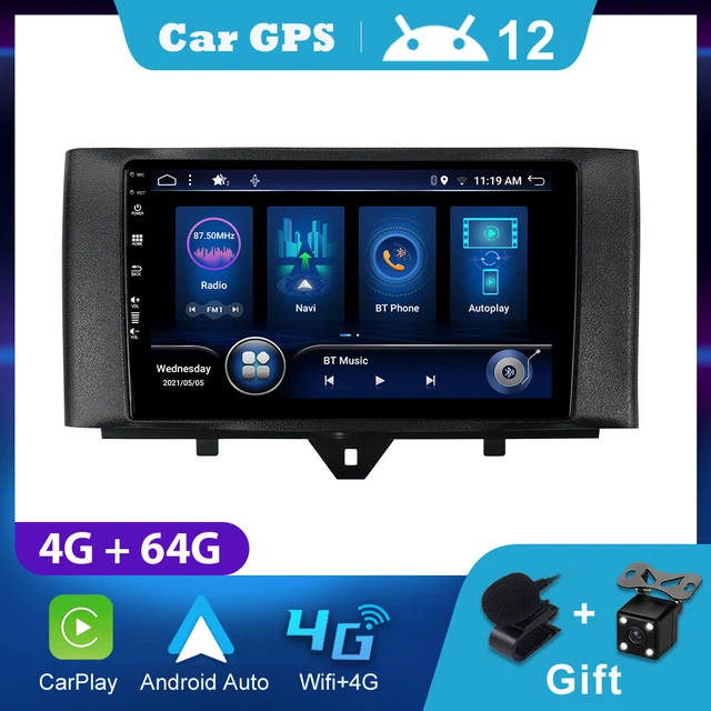 SIXWIN Android 13 Autoradio Für Smart Fortwo 2011-2015 - 9 Zoll Mit CarPlay & Android Auto