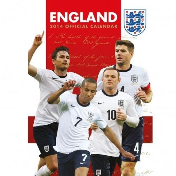 ENGLAND NATIONAL TEAM 2014 Calendar Football Soccer new Three Lions FA
