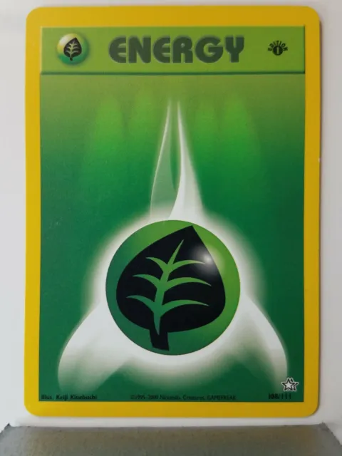 Grass Energy 108/111 LP - 1ST EDITION Neo Genesis Pokemon Card $1 Flat Shipping