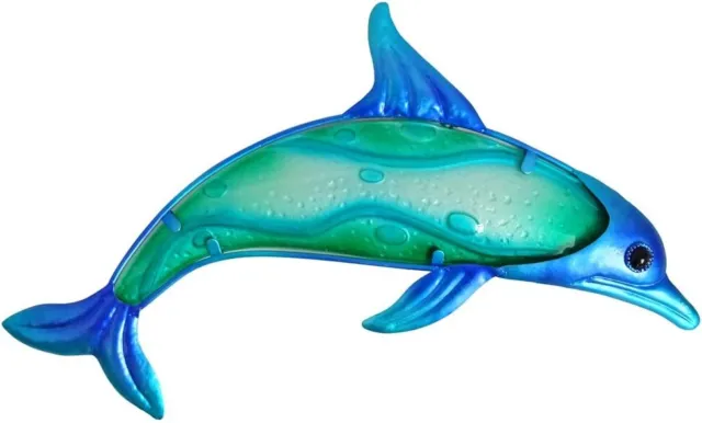 Comfy Hour Under The Sea Collection 7  Blue Metal Art Dolphin Wall Decor