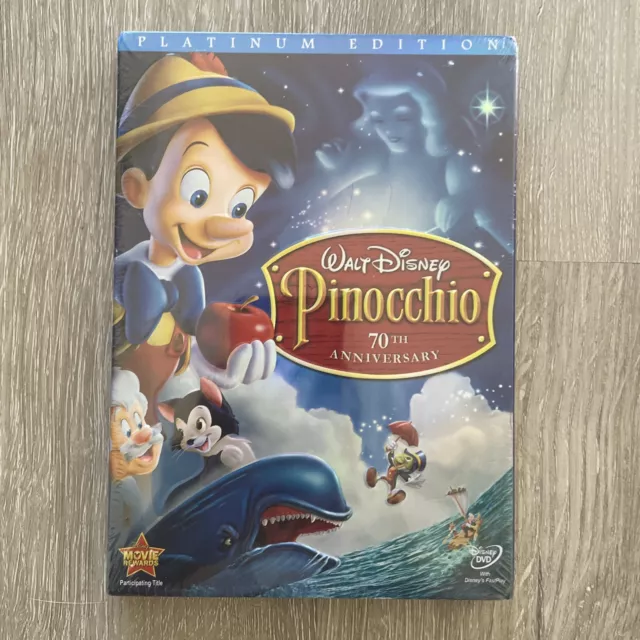 Pinocchio (DVD, 2009, 2-Disc Set, 70th Anniversary Platinum Edition) New Sealed