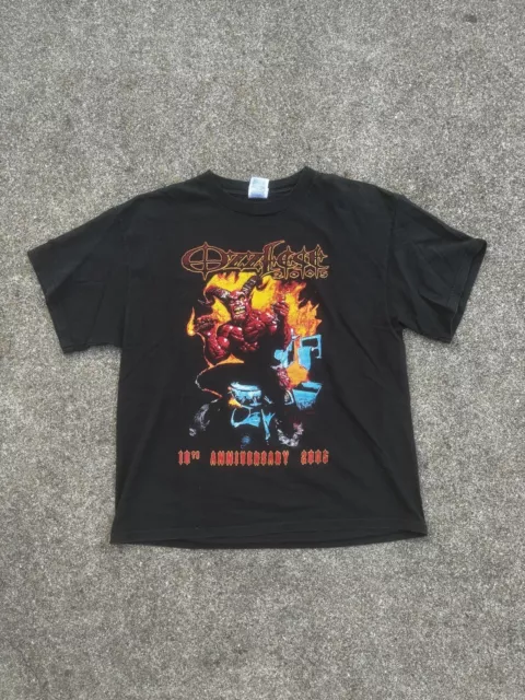 2005 OZZFEST Ozzy Black Sabbath Concert Tour Black T-Shirt Size Large Rare Back