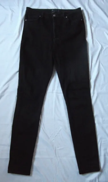 ASOS Skinny Black Denim Stretch Jeans Size 32" Waist 36" Leg
