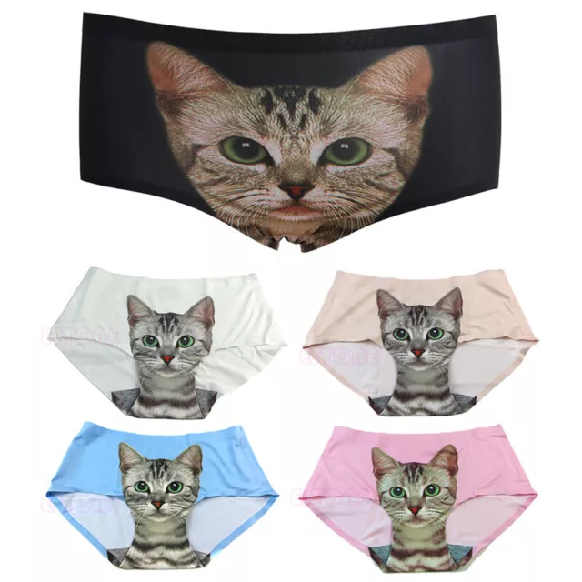 Women s Pussycat Anti Emptied Panties for Printing Underwear Seamless Briefs