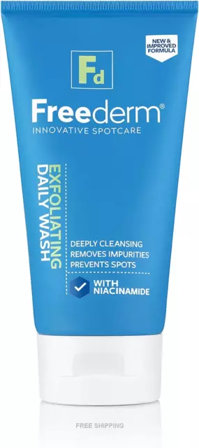 FREEDERM Exfoliating Daily Face Wash with niacinamide, 150ml, Clear