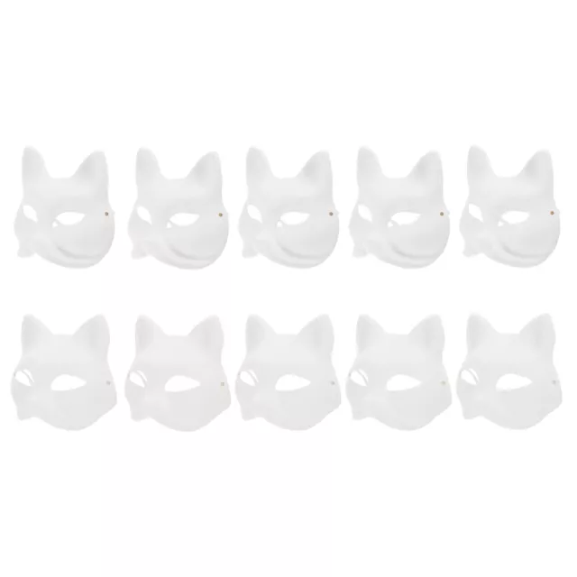 10pcs cat masks to paint Half Costume Cat Unpainted Masks Half Cosplay