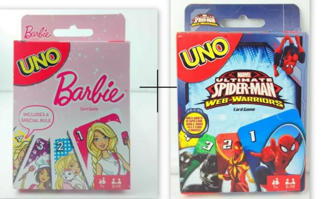 Combo de Barbie Marvel Spiderman UNO Juegos de Cartas Nuevo sellado...