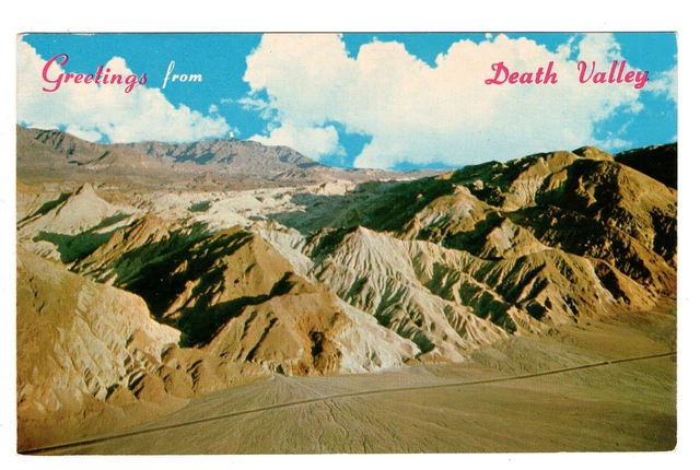 Postcard CA Greetings from Death Valley Aerial View  California Vintage View